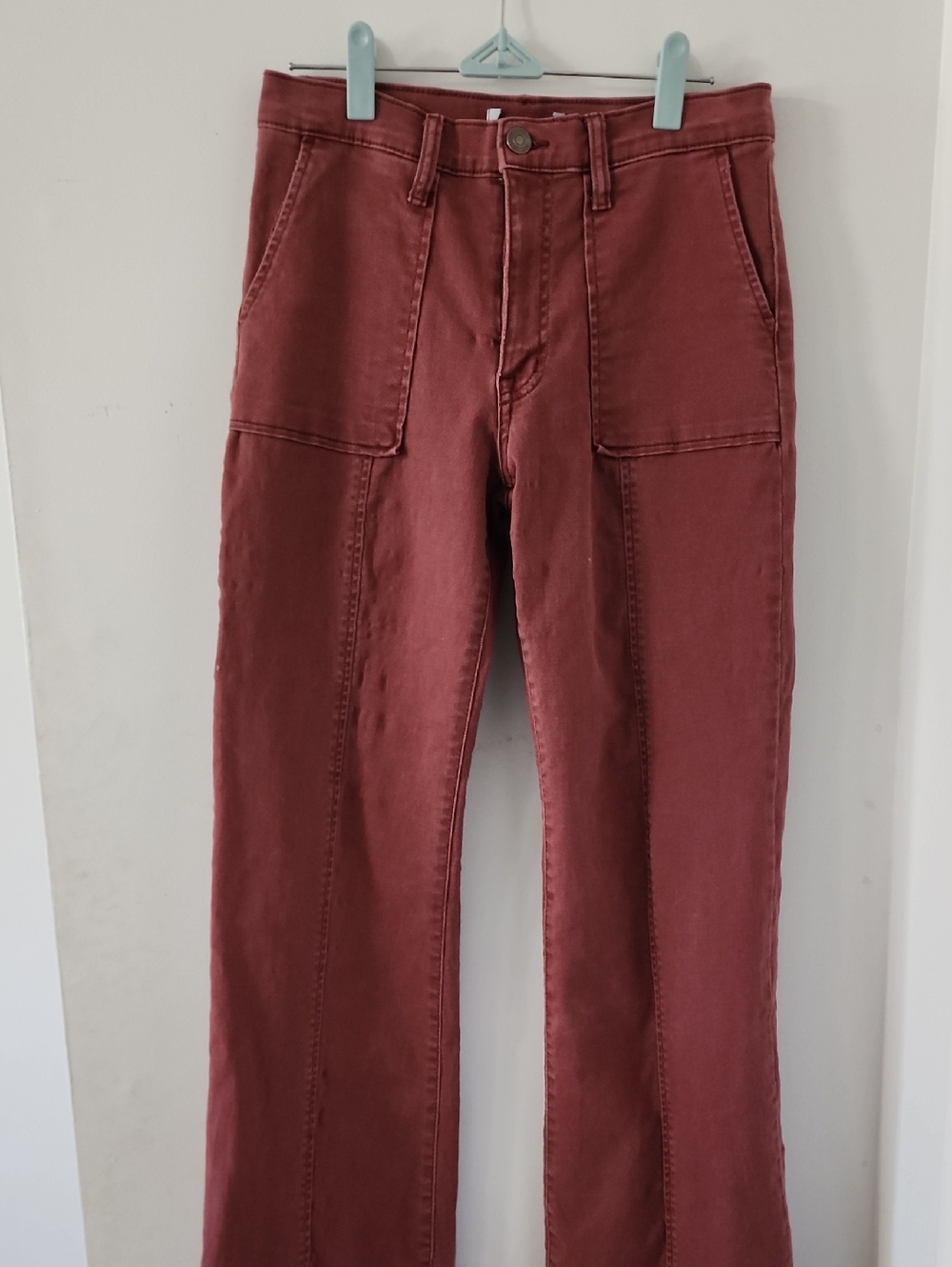 Nine West High Rise Wide Leg Jeans Size 4 – Red, Large Pockets